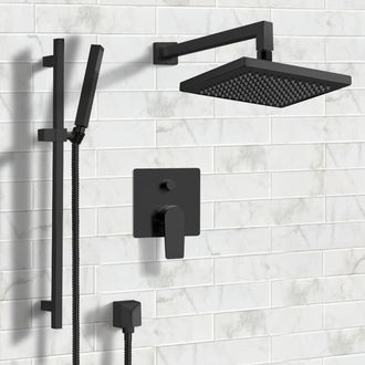 Shower Faucet Matte Black Shower System with 8